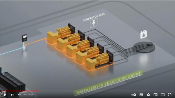 TTK Digital Hydrocarbon & Water Leak Detection Systems In a Data Center