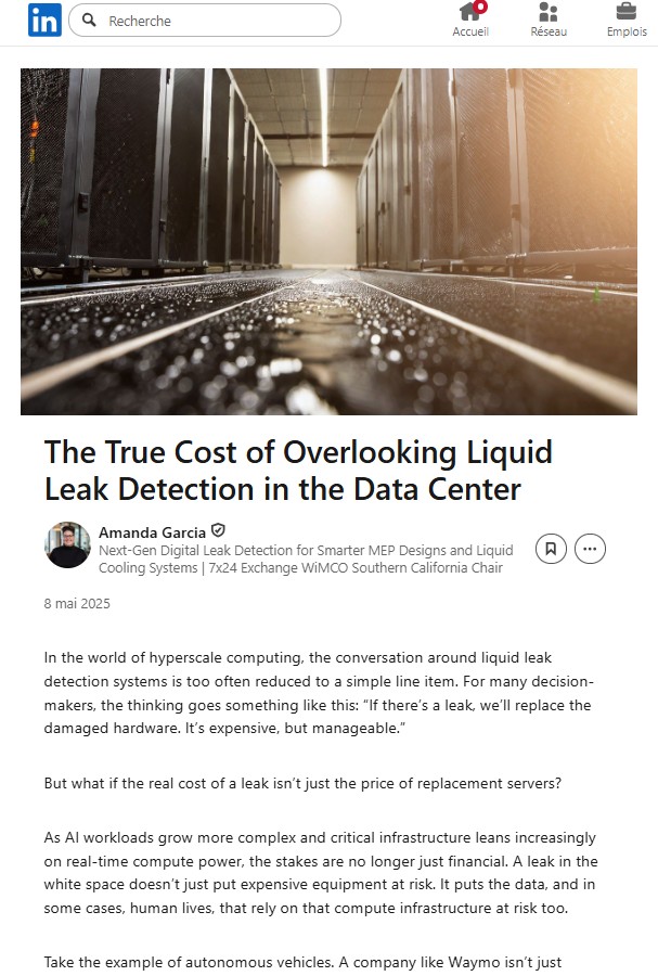 The True Cost of Overlooking Liquid Leak Detection in the Data Center